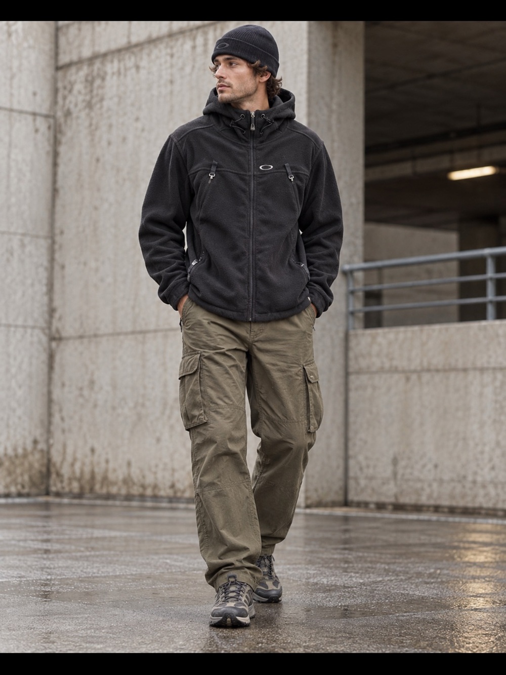 Oakley Software Archive Y2K Technical Fleece Jacket Black Gorpcore Men’s M